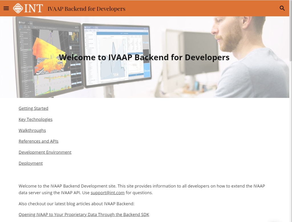 IVAAP Data Backend SDK Homepage