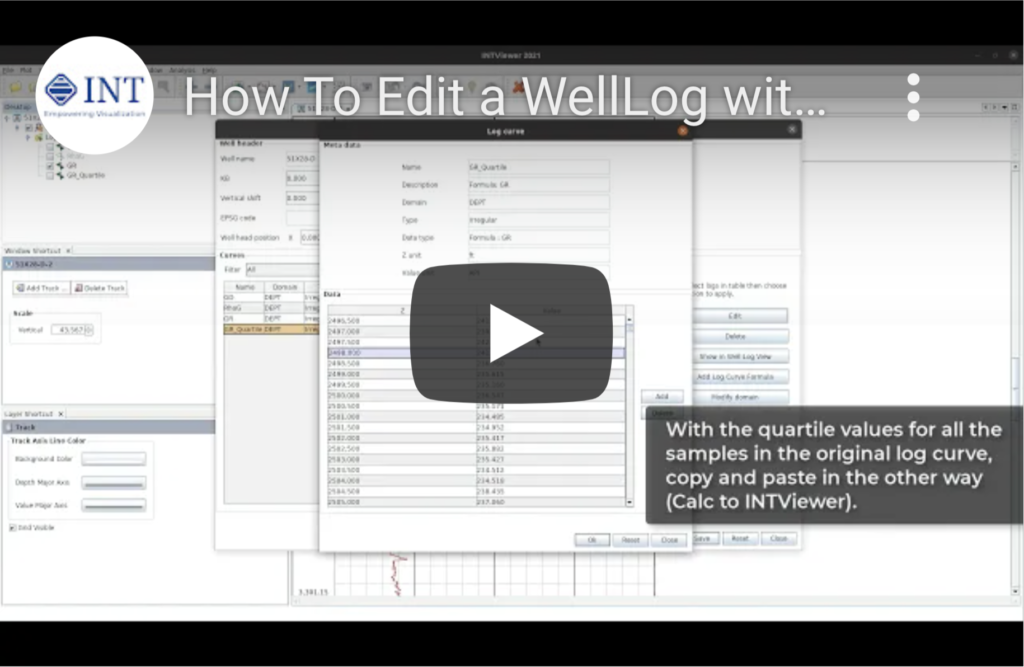 How to Edit a WellLog with INTViewer