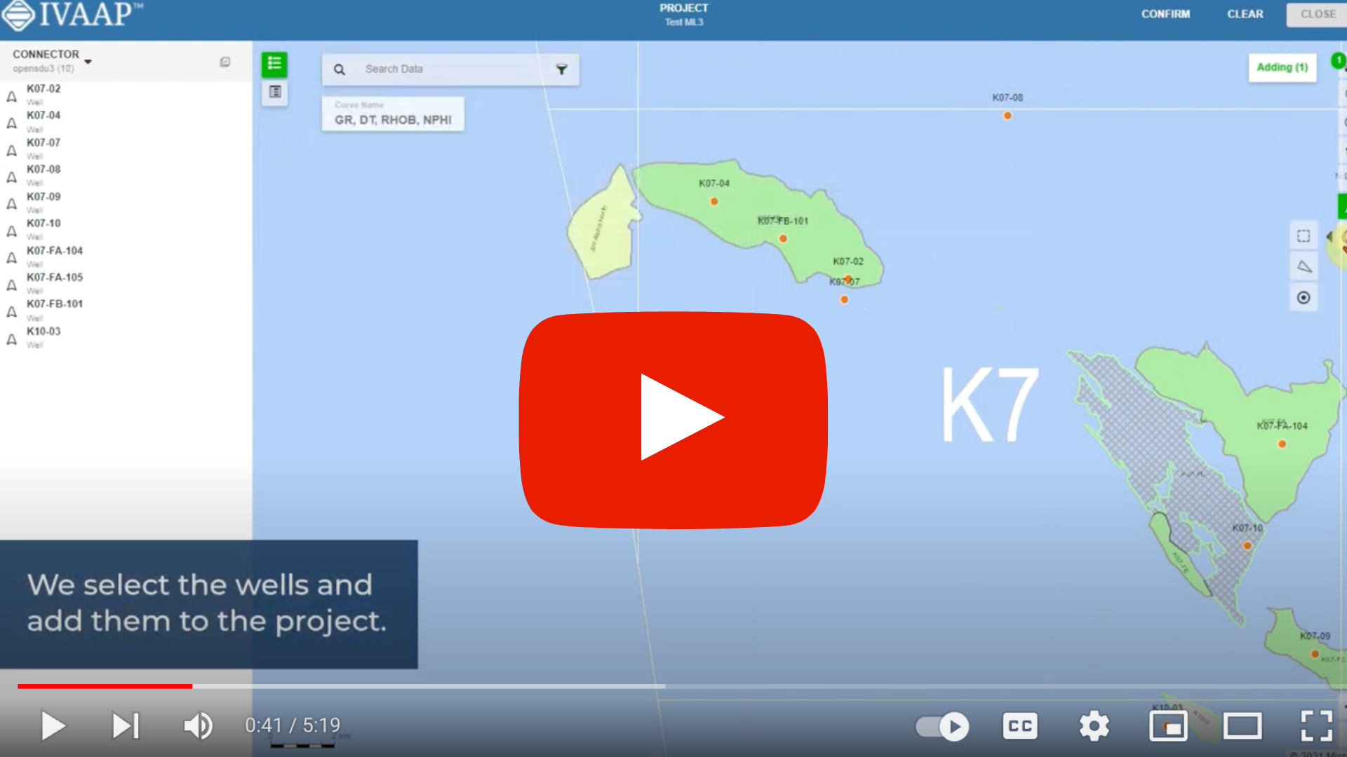 Machine Learning on IVAAP Subsurface Data Visualization Platform